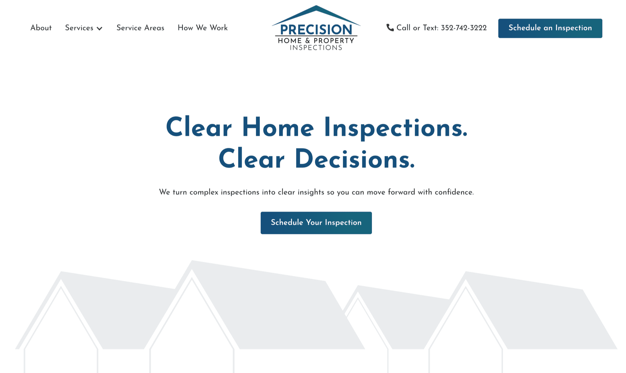 Precision Home and Property Inspections website screenshot